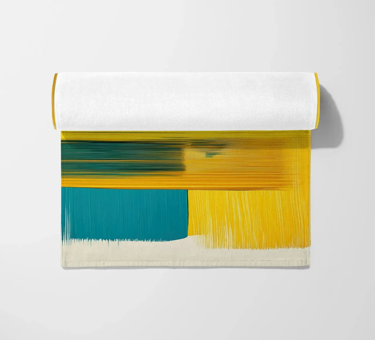 Forme astratte con giallo blu telo mare da Imagine