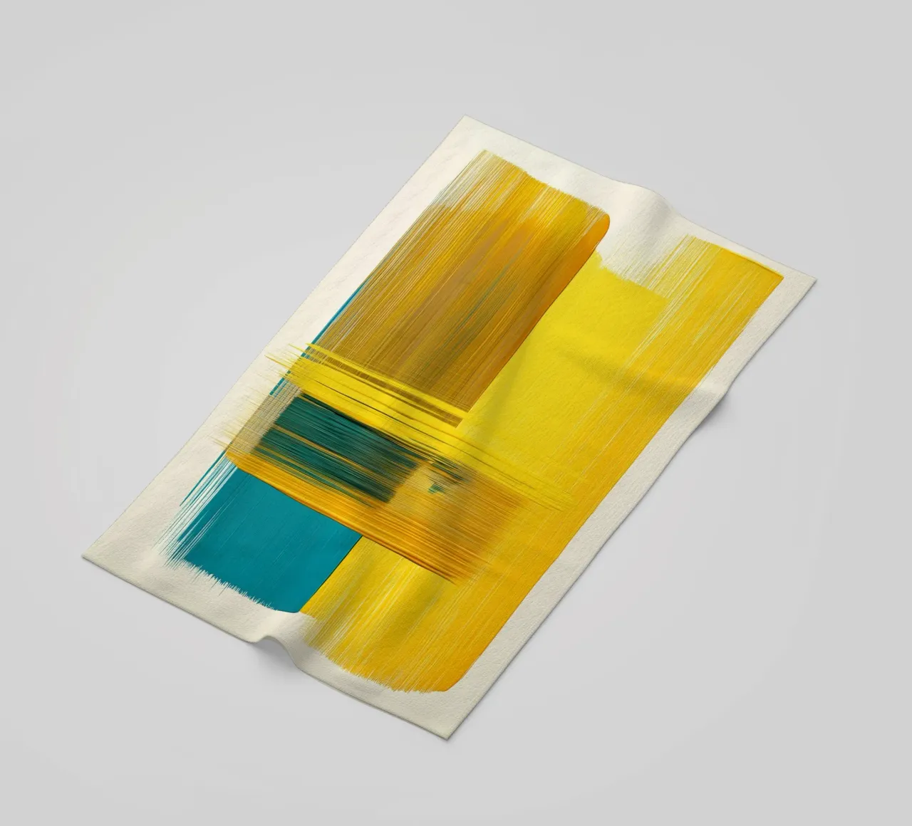 Forme astratte con giallo blu telo mare da Imagine