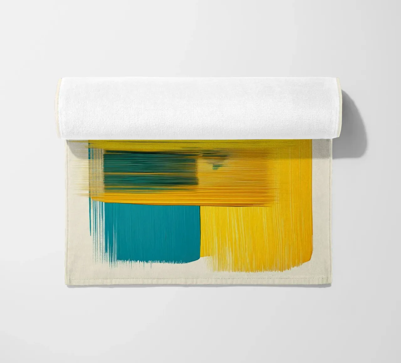 Forme astratte con giallo blu telo mare da Imagine