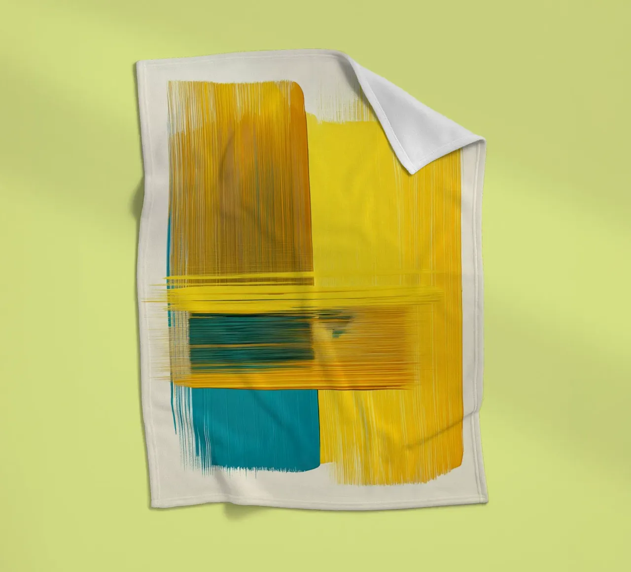 Forme astratte con giallo blu coperta in pile da Imagine