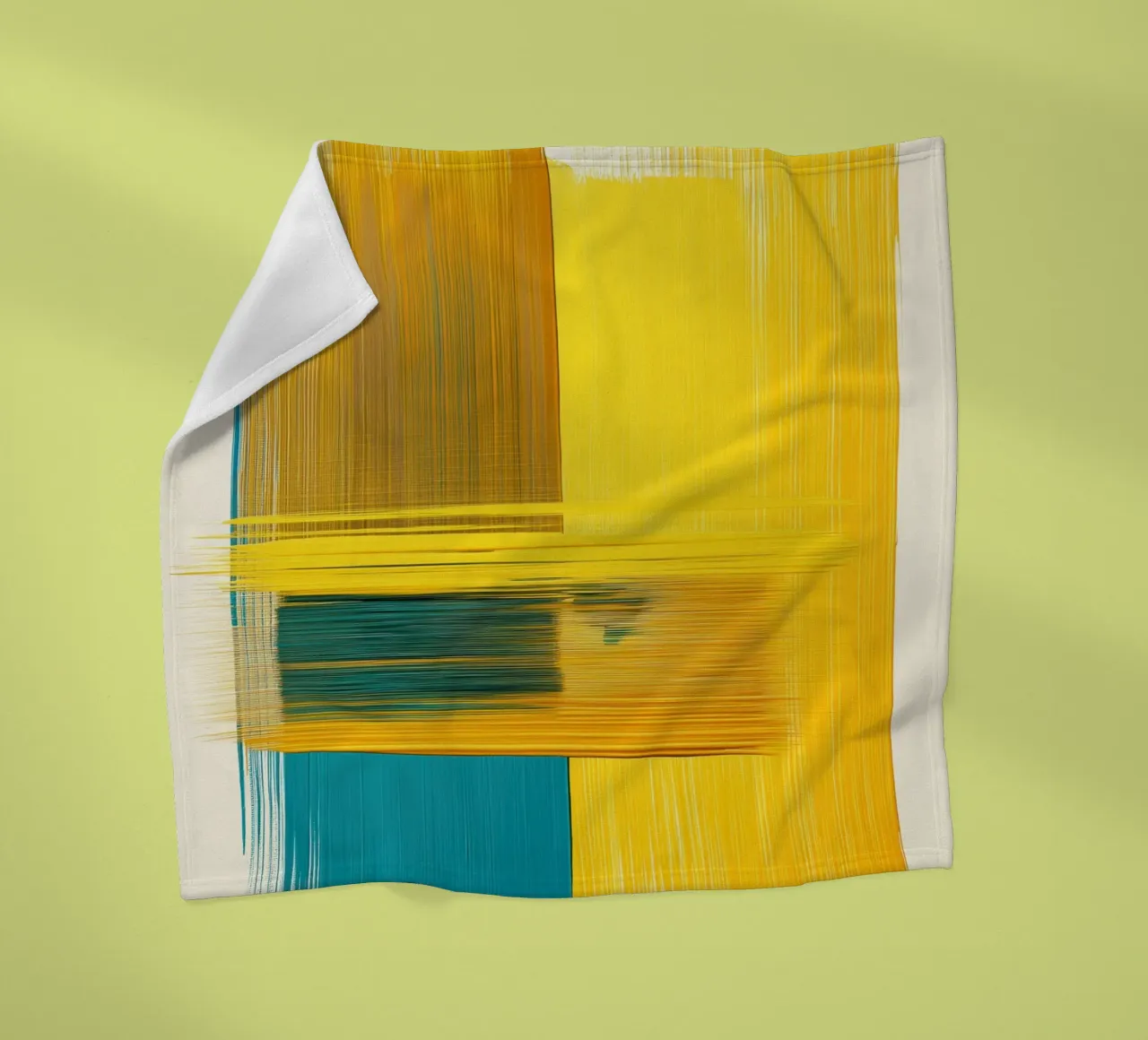 Forme astratte con giallo blu coperta in pile da Imagine