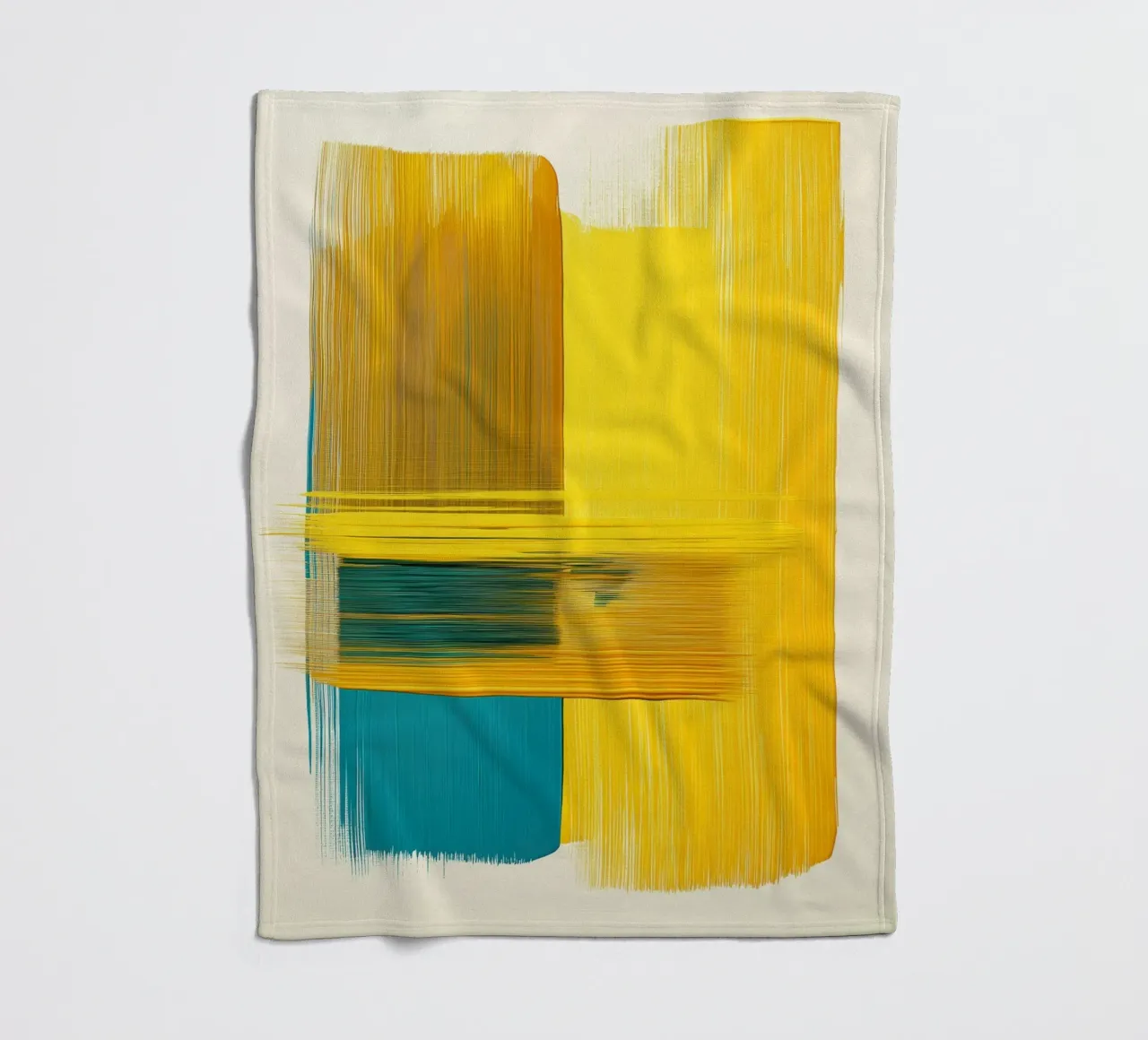 Forme astratte con giallo blu coperta in pile da Imagine