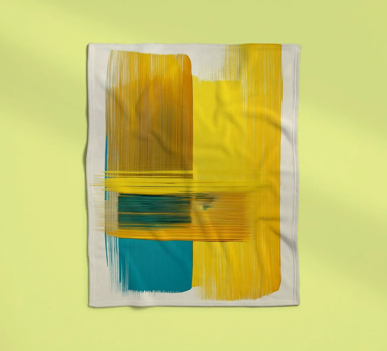 Forme astratte con giallo blu coperta in pile da Imagine