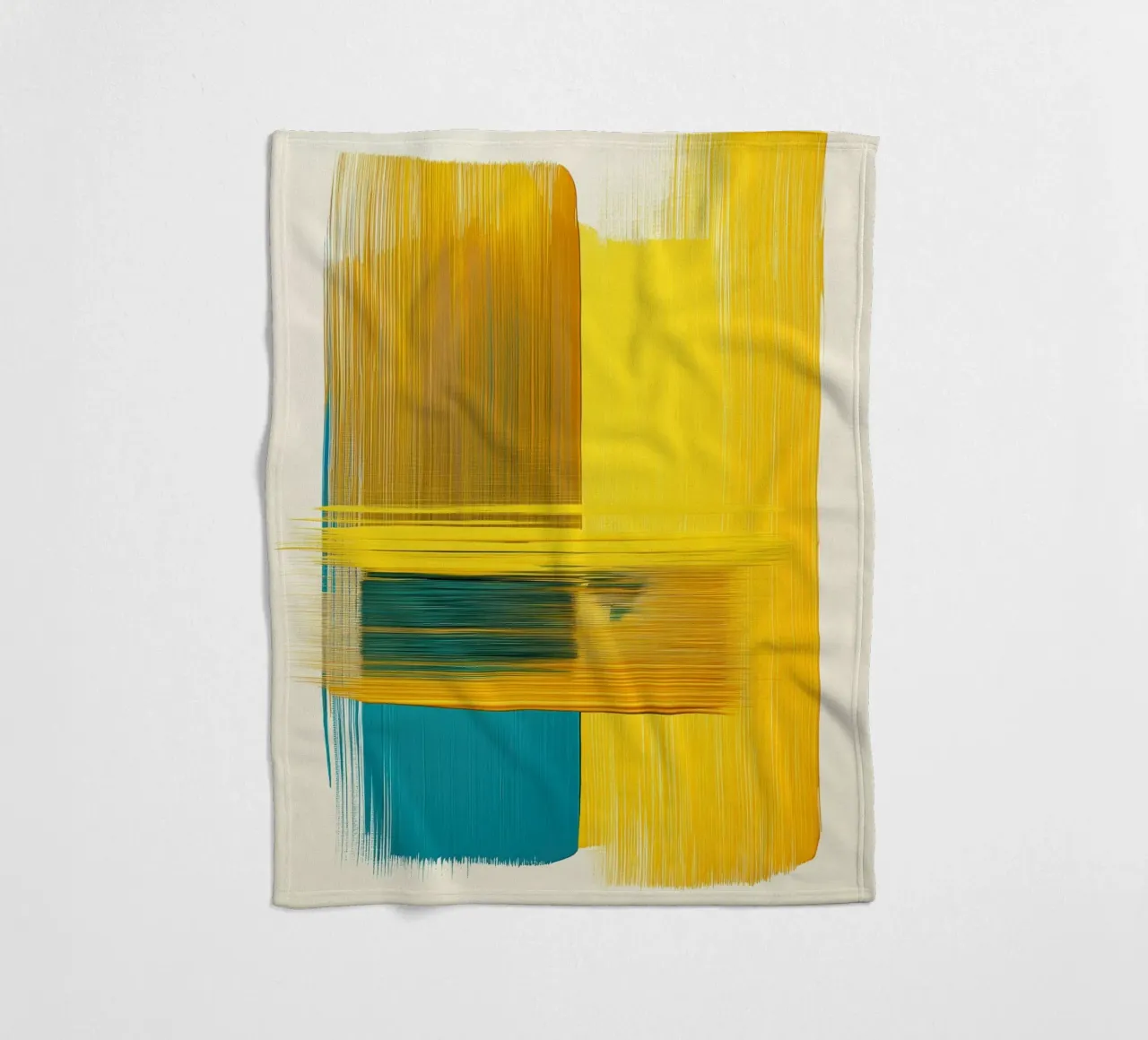 Forme astratte con giallo blu coperta in pile da Imagine