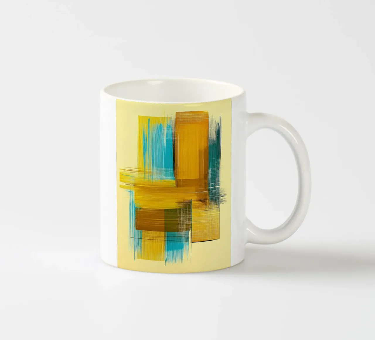 Forme astratte in giallo blu tazza in ceramica da Imagine
