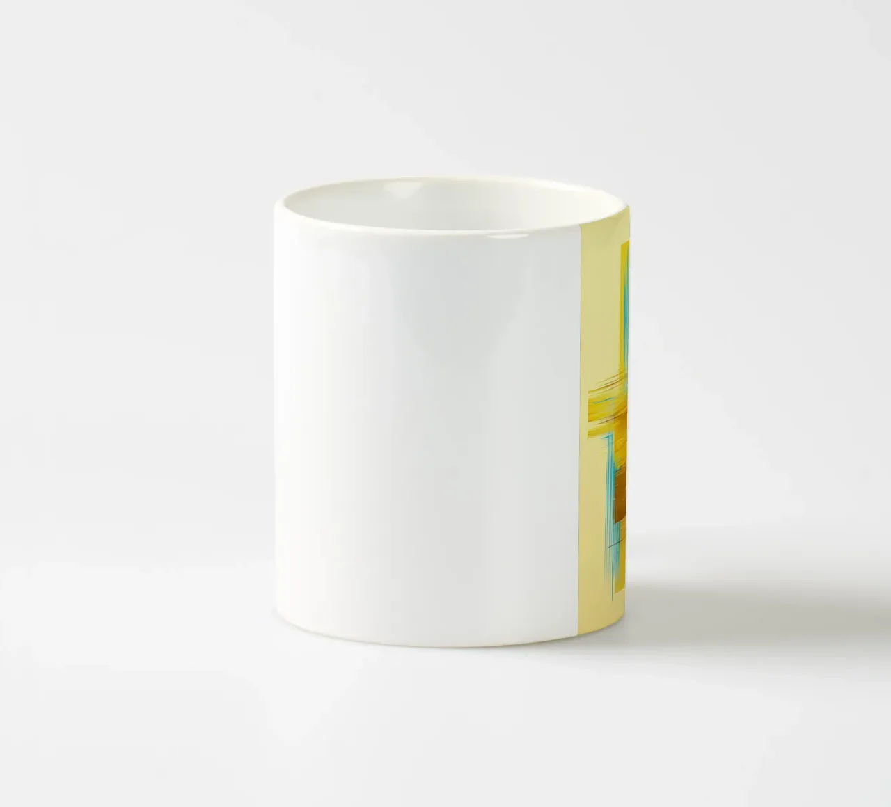 Forme astratte in giallo blu tazza in ceramica da Imagine