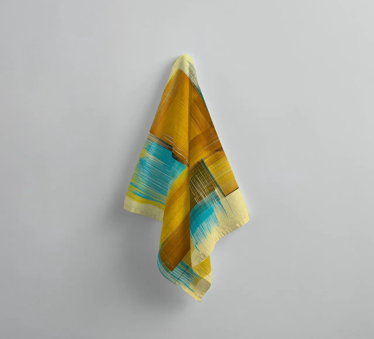 Formes abstraites en bleu jaune serviette de bain de Imagine