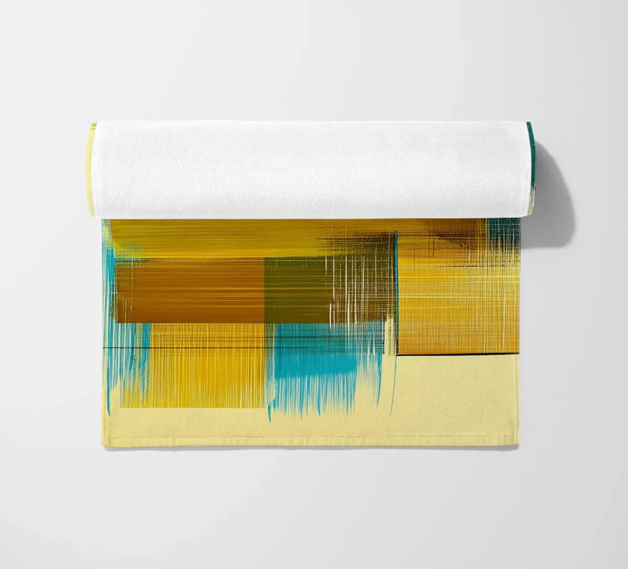 Forme astratte in giallo blu telo mare da Imagine