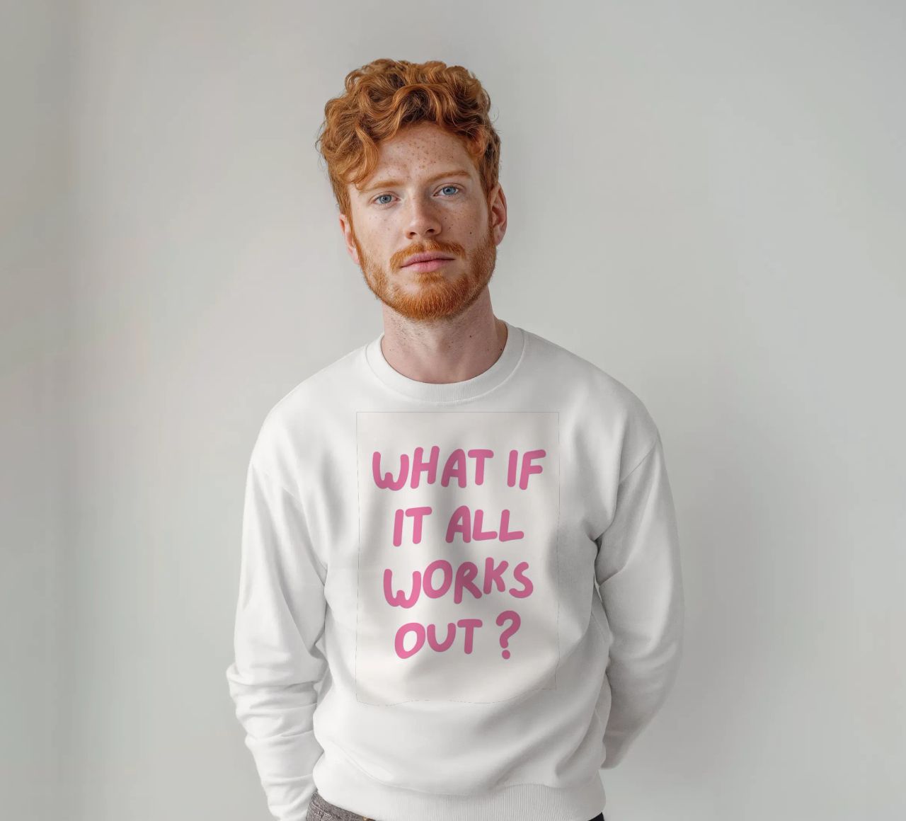 E se tutto funzionasse, tipografia di tendenza, rosa preppy felpa da pdigitalprints