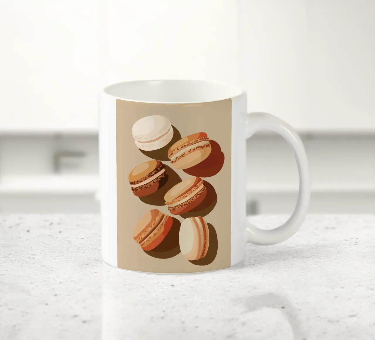 Dolci macarons beige tazza in ceramica da Carinaprint
