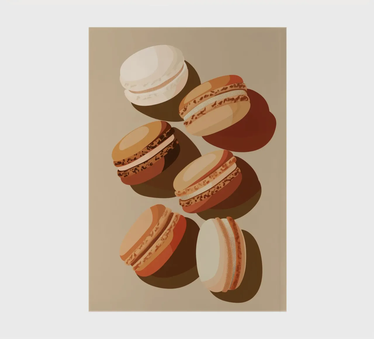 Macarons beiges gourmands carnet de notes de Carinaprint