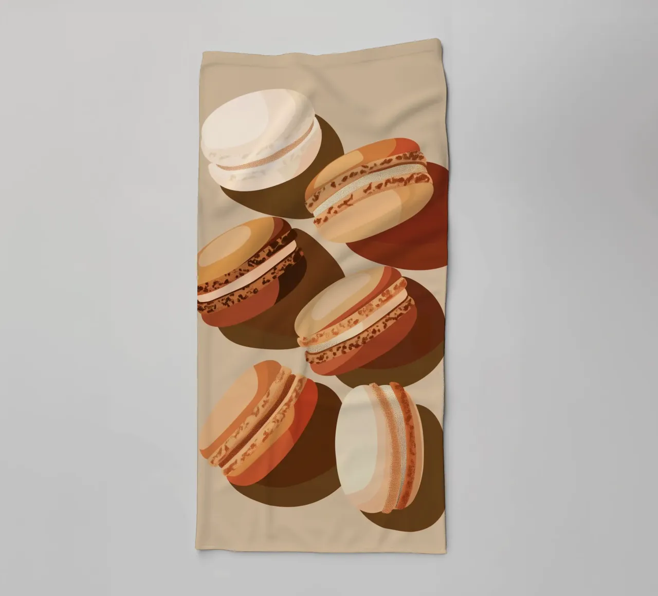 Dolci macarons beige asciugamano da bagno da Carinaprint