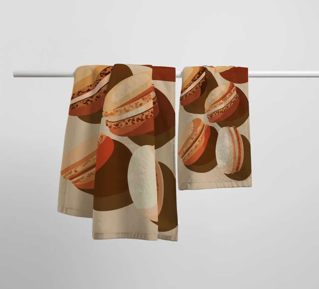 Dolci macarons beige asciugamano da bagno da Carinaprint