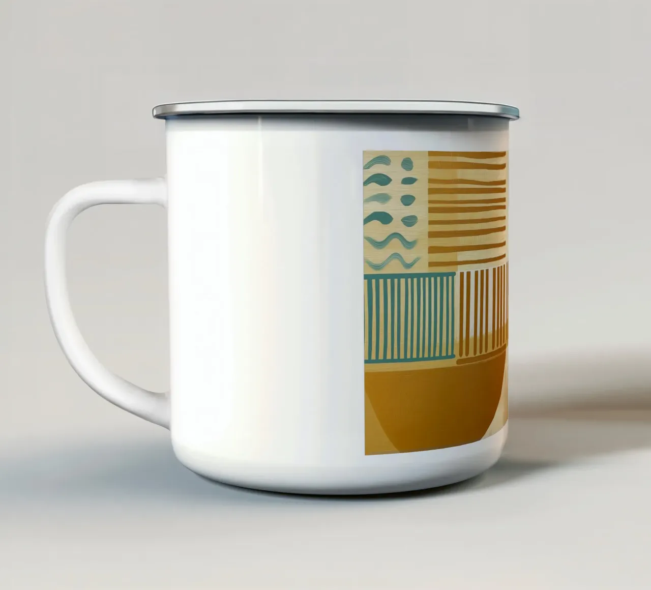 Abstract forms enamel mug by Imagine
