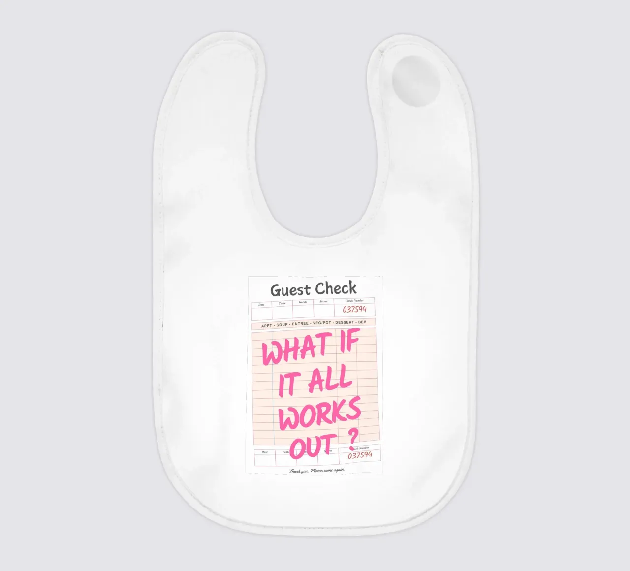 Gast-Check,Was, wenn alles klappt, Trendy Typography Babylätzchen von pdigitalprints