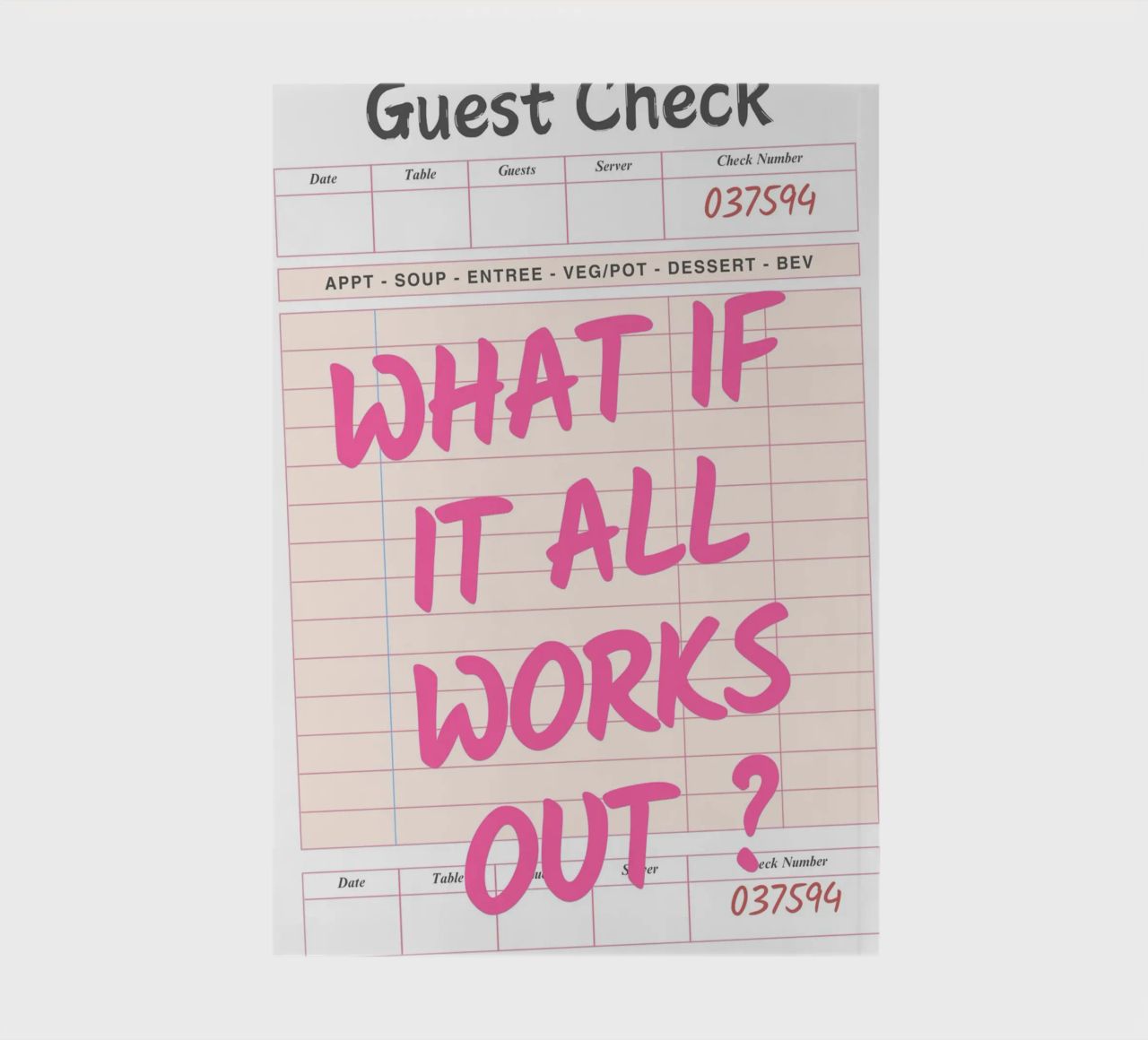 Guest Check,What If It All Works Out, Trendy Typography notebook by pdigitalprints