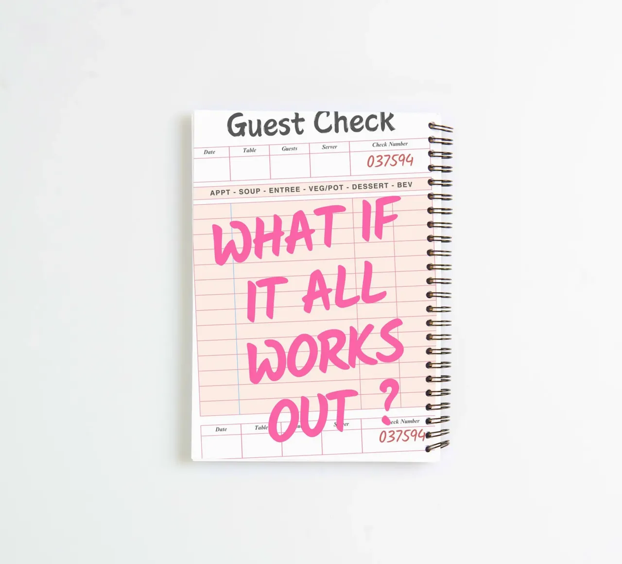 Gast-Check,Was, wenn alles klappt, Trendy Typography Ringbuch von pdigitalprints