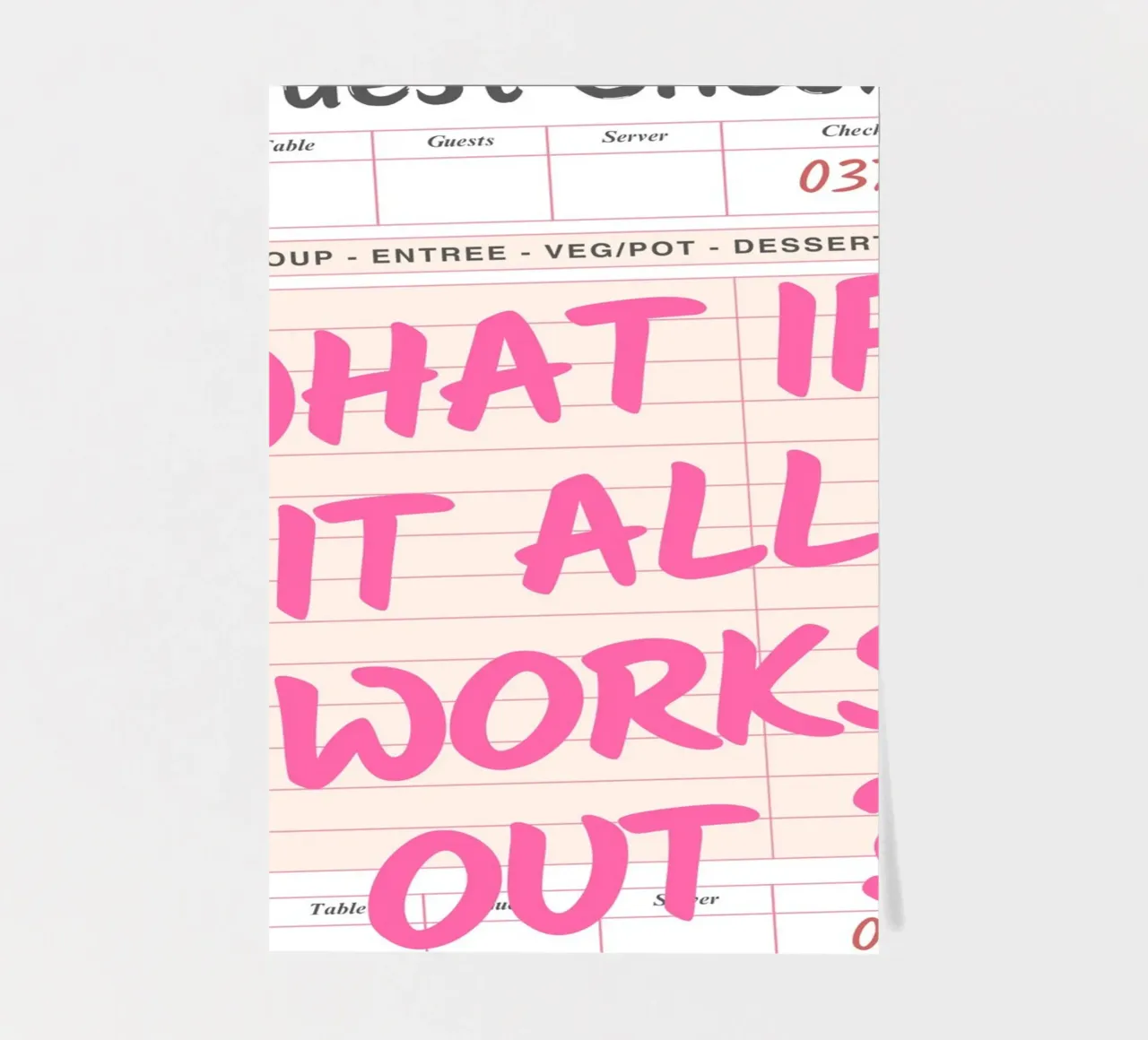 Guest Check,What If It All Works Out, Trendy Typography sticker sheet by pdigitalprints