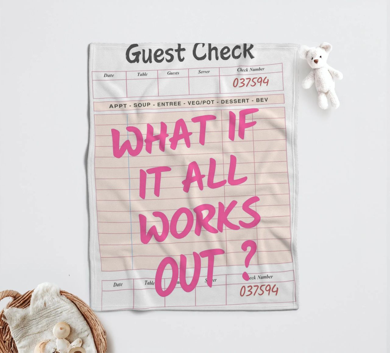 Gast-Check,Was, wenn alles klappt, Trendy Typography Fleecedecke von pdigitalprints