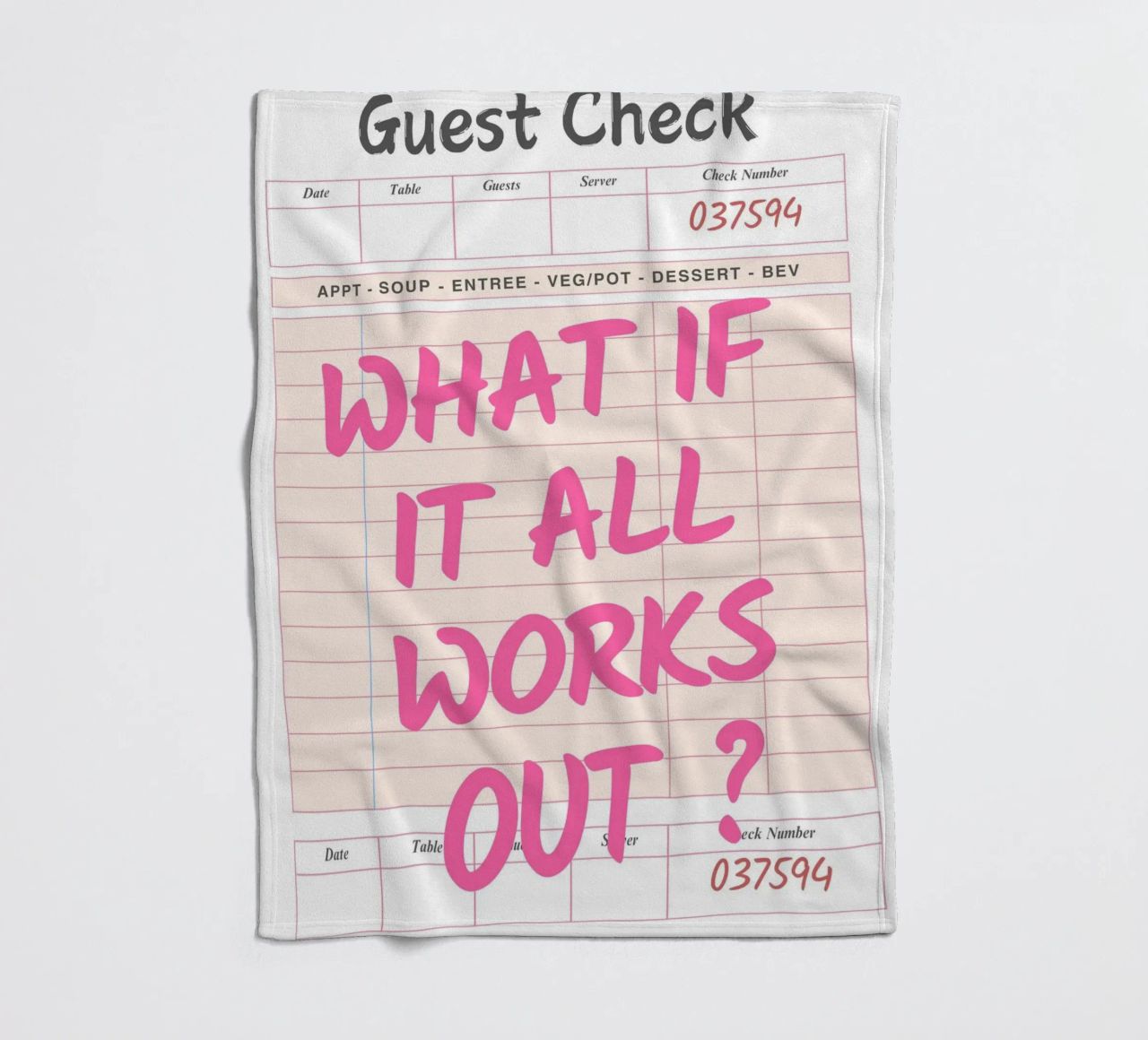 Gast-Check,Was, wenn alles klappt, Trendy Typography Fleecedecke von pdigitalprints