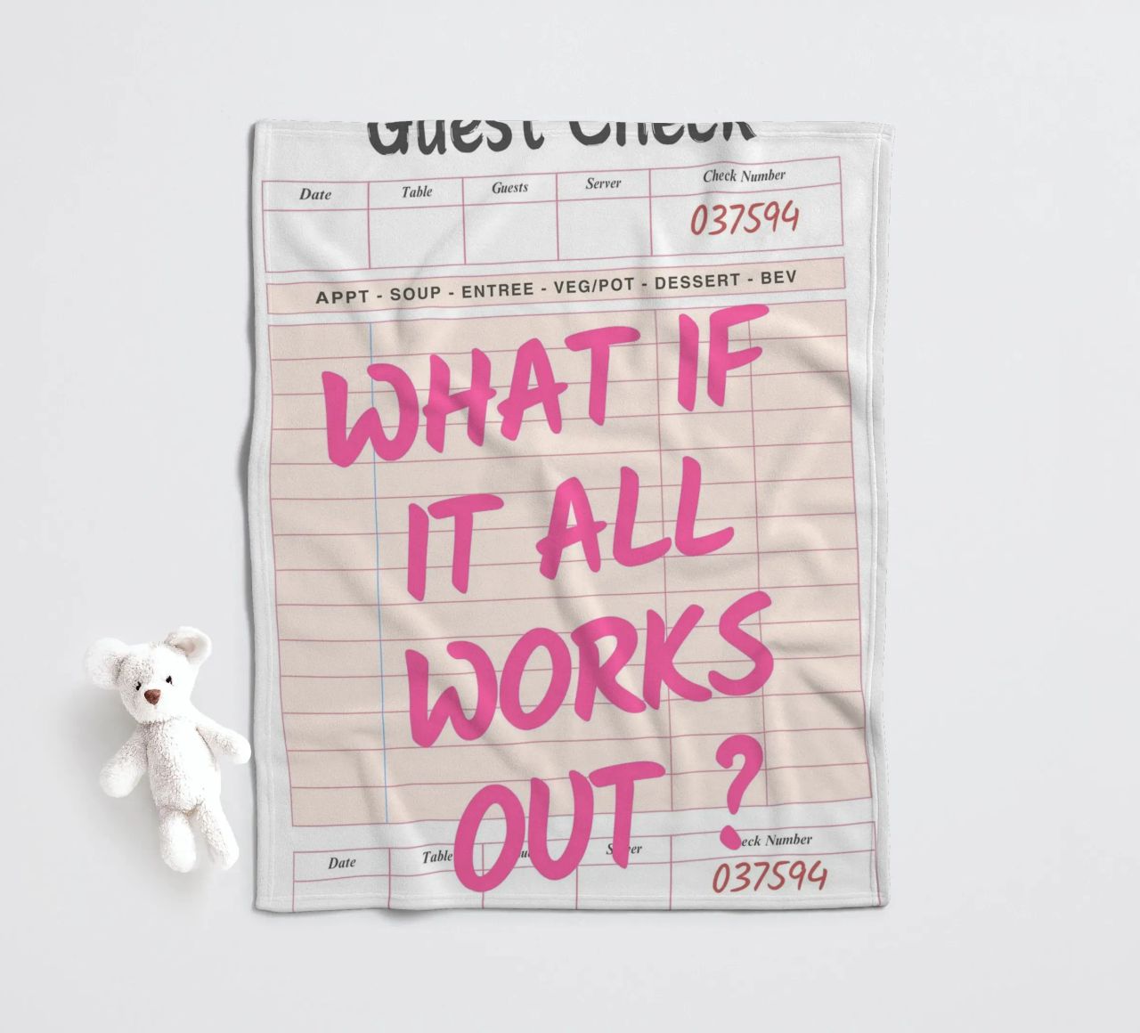 Gast-Check,Was, wenn alles klappt, Trendy Typography Fleecedecke von pdigitalprints