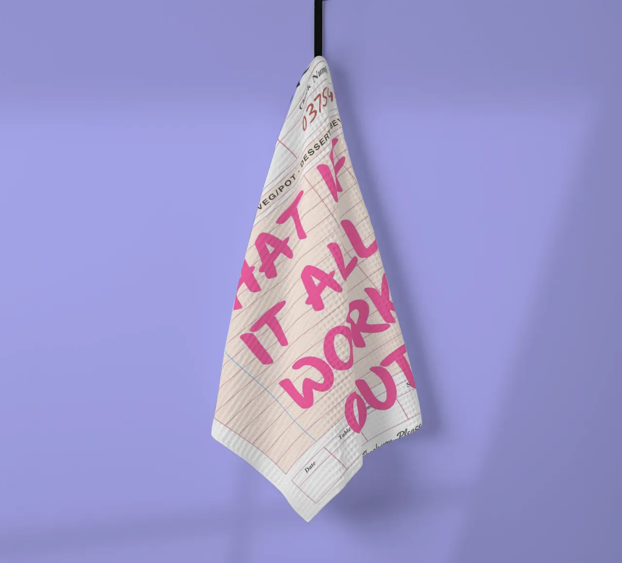 Gast-Check,Was, wenn alles klappt, Trendy Typography Geschirrtuch von pdigitalprints