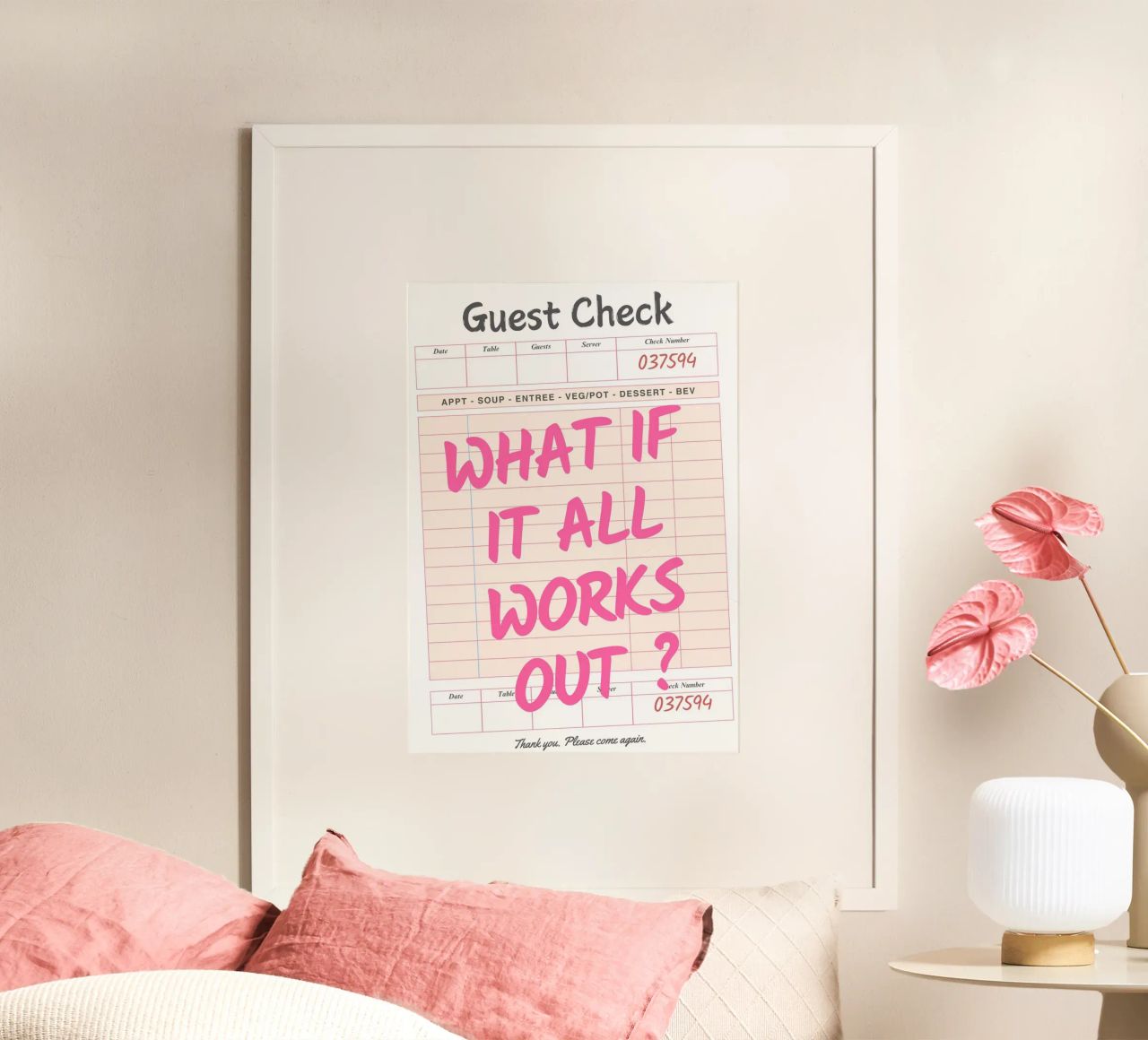 Guest Check,What If It All Works Out, Trendy Typography hahnemühle by pdigitalprints
