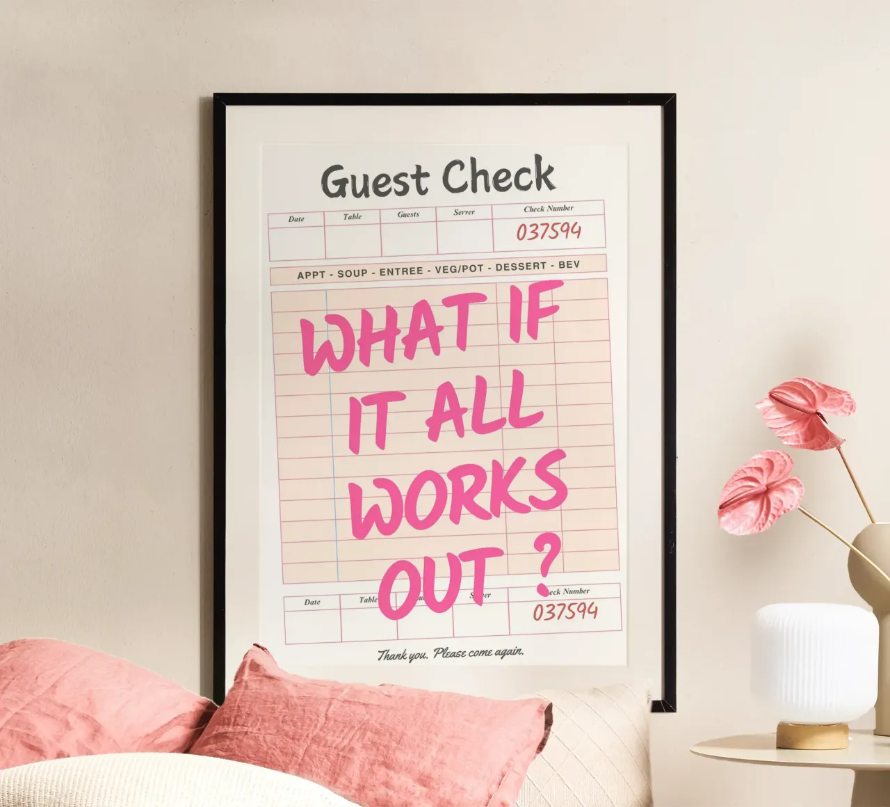Gast-Check,Was, wenn alles klappt, Trendy Typography Hahnemühle von pdigitalprints