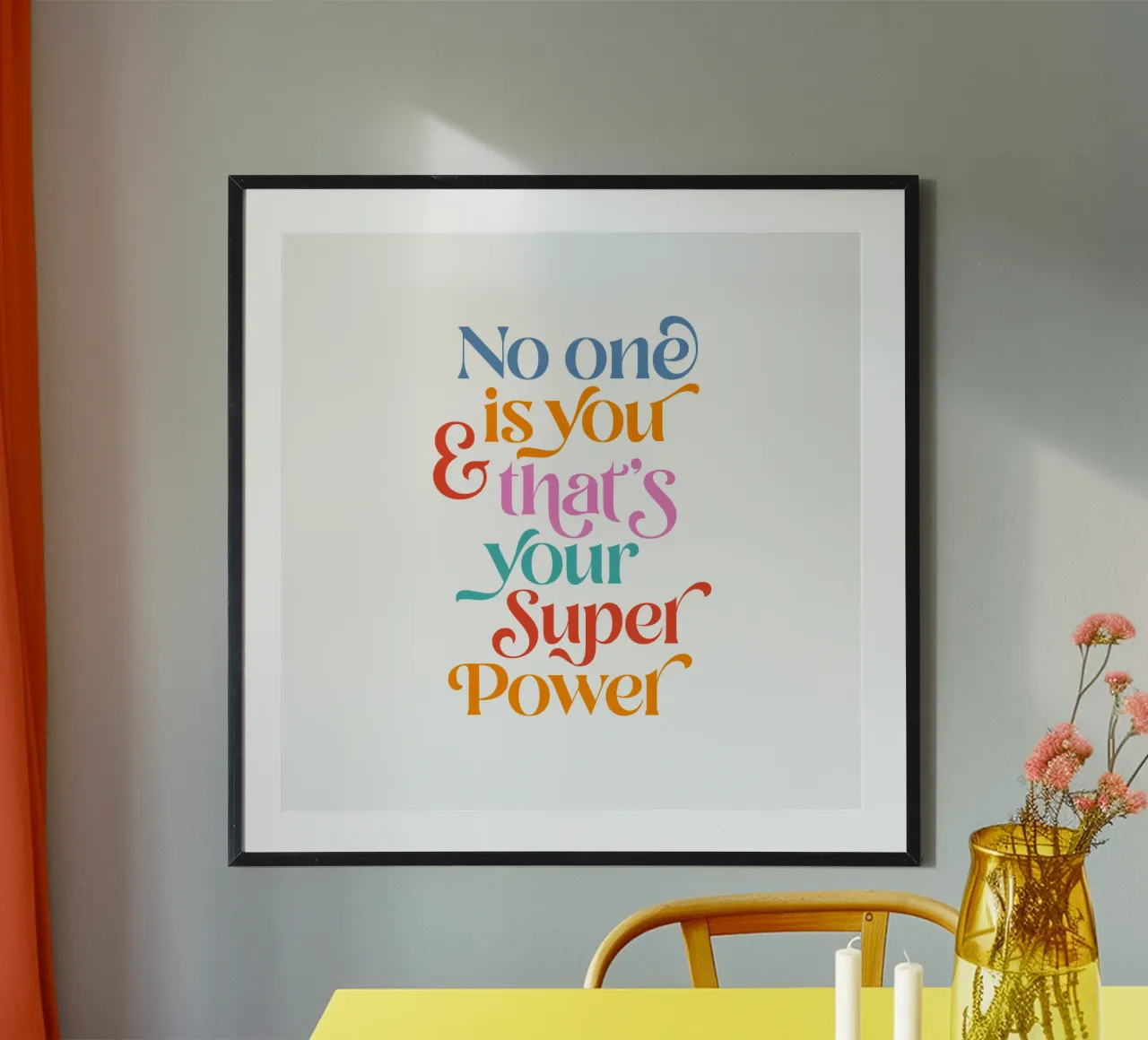 Your Super Power • Colourful Motivational typography poster by Dominique Vari Words