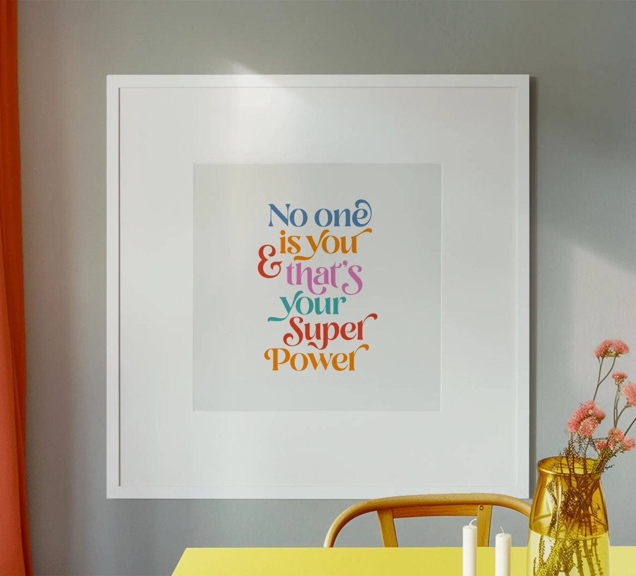 Your Super Power • Colourful Motivational typography poster by Dominique Vari Words