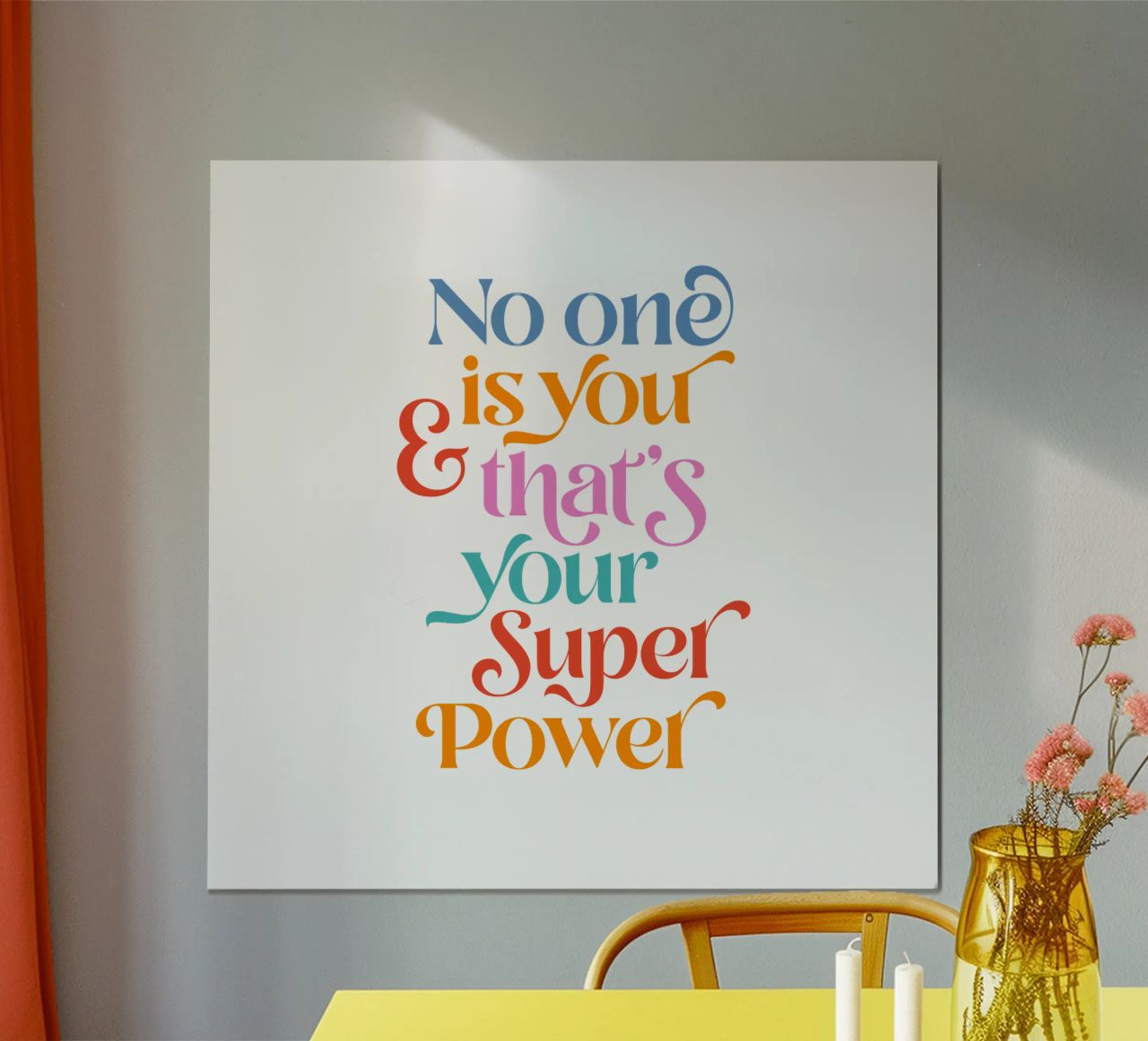 Your Super Power • Colourful Motivational typography poster by Dominique Vari Words
