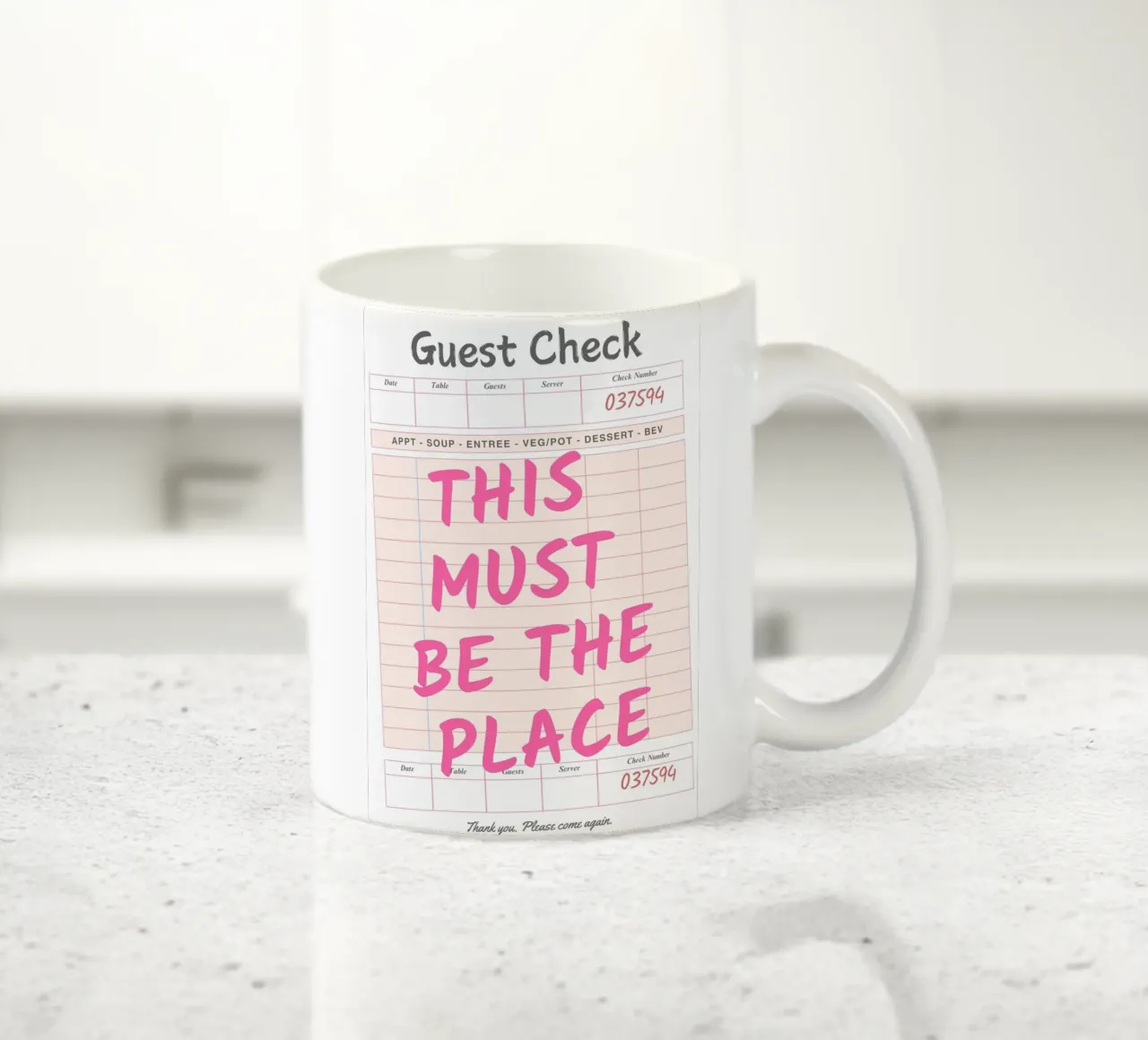Questo deve essere il posto in cui gli ospiti controllano la stampa, tazza in ceramica da pdigitalprints