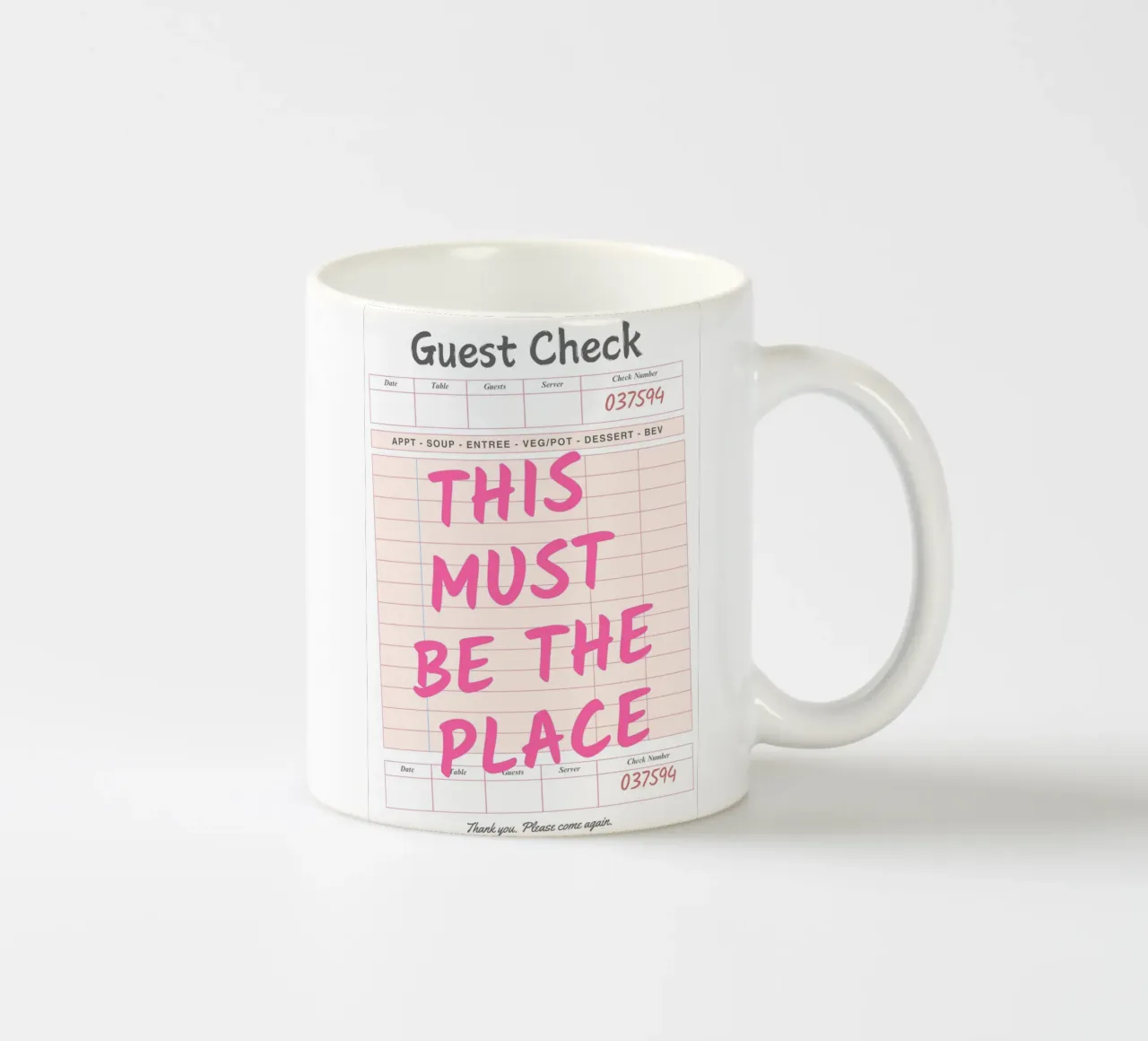 Questo deve essere il posto in cui gli ospiti controllano la stampa, tazza in ceramica da pdigitalprints
