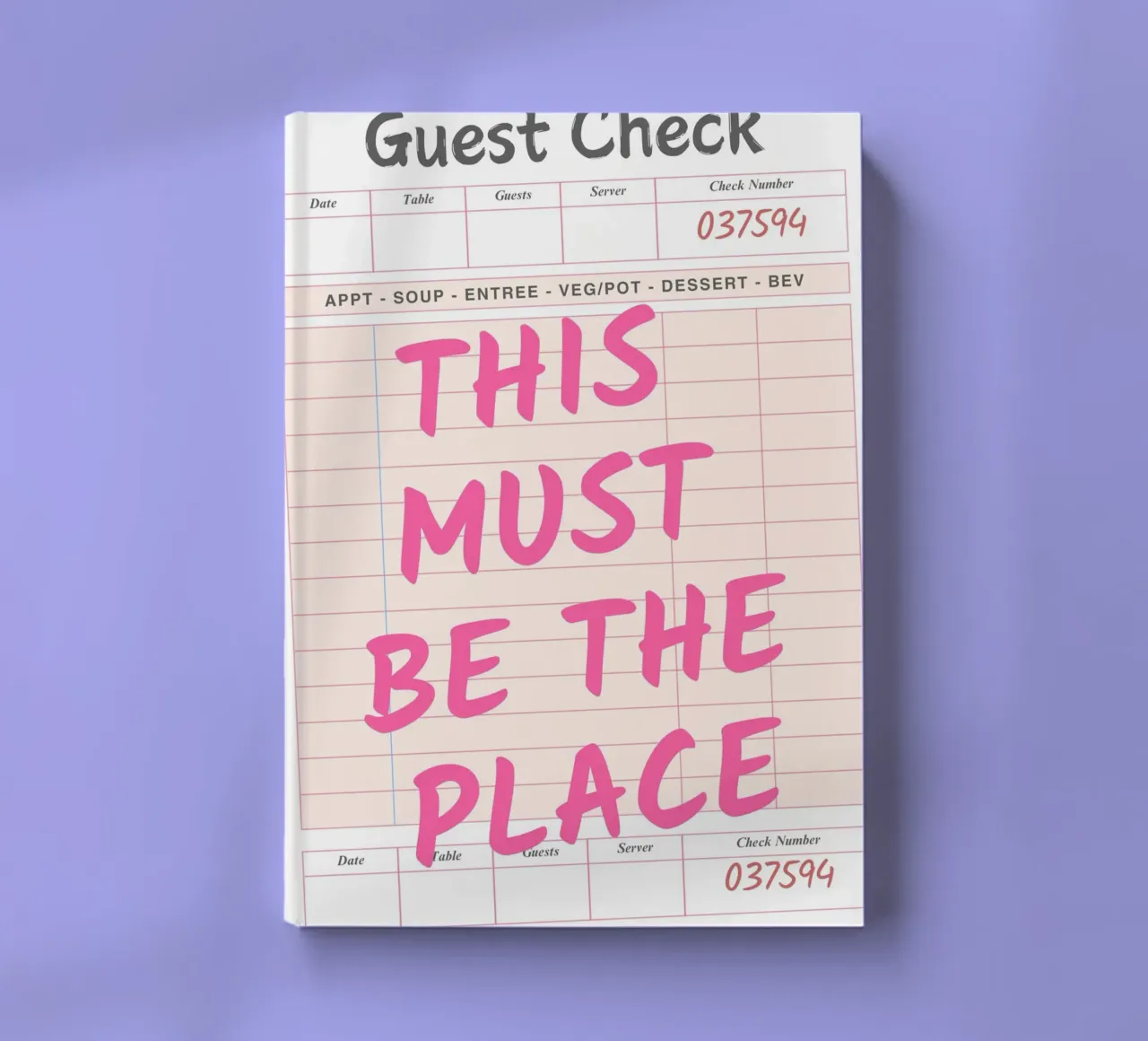This Must Be The Place Guest Check Print, notebook by pdigitalprints
