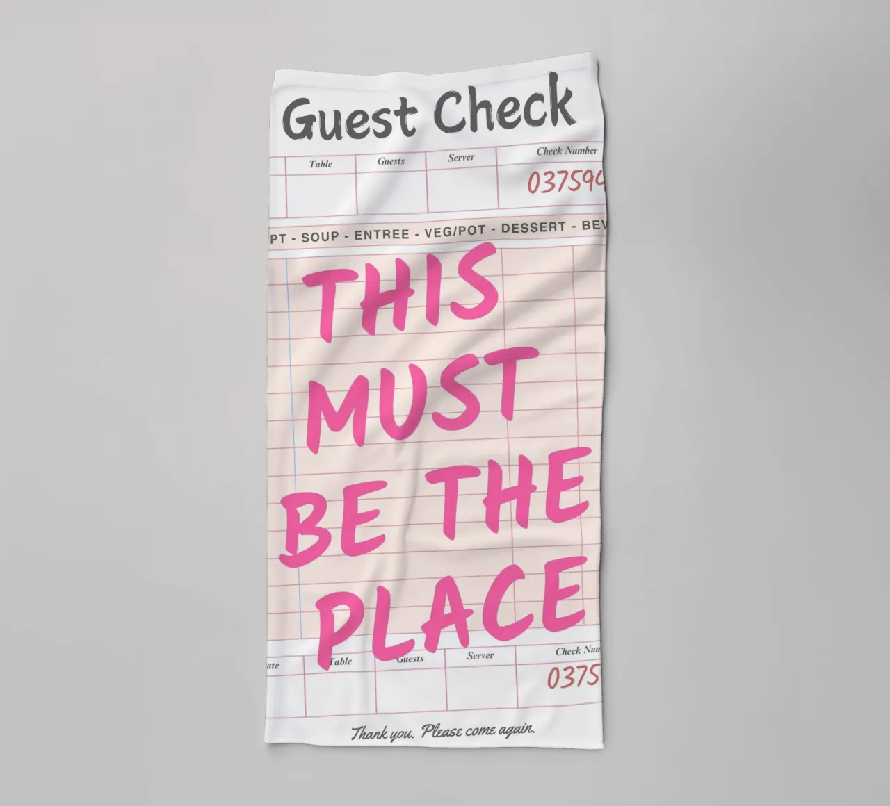 This Must Be The Place Guest Check Print, towel by pdigitalprints