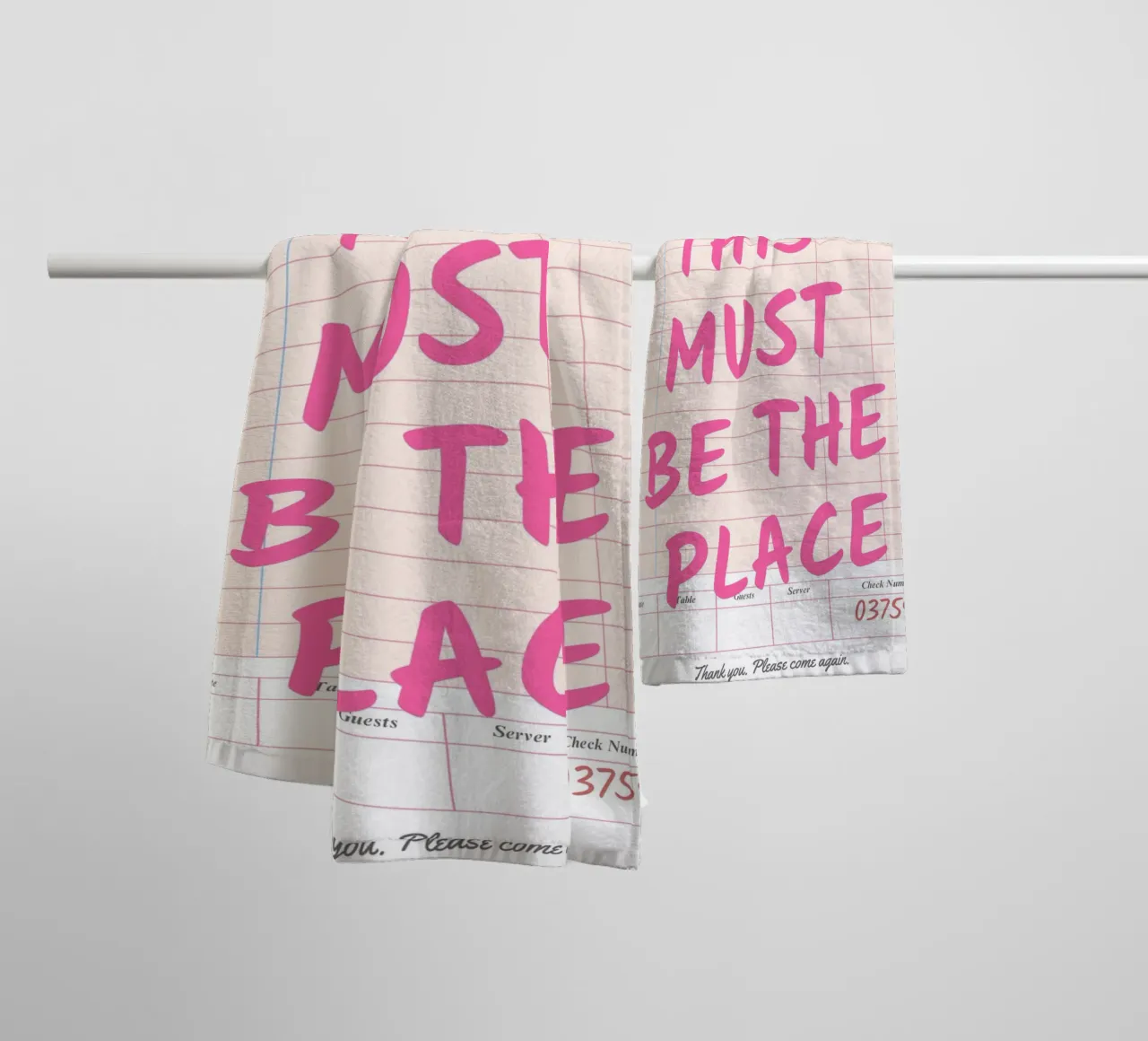 This Must Be The Place Guest Check Print, towel by pdigitalprints