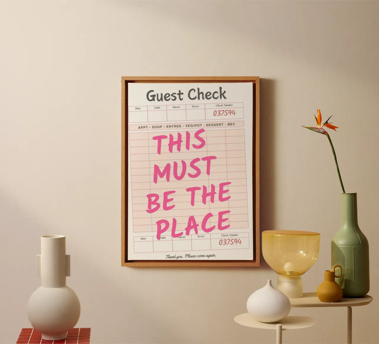 This Must Be The Place Guest Check Print, canvas by pdigitalprints