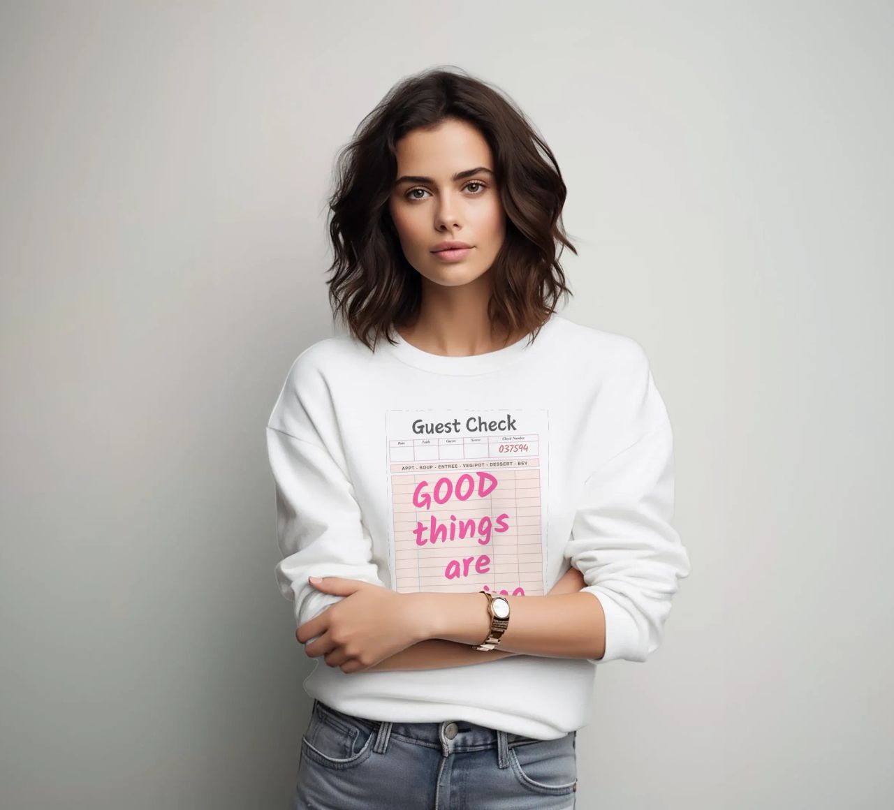 Guest Check Print, Arte di tendenza, Le cose belle stanno arrivando felpa da pdigitalprints