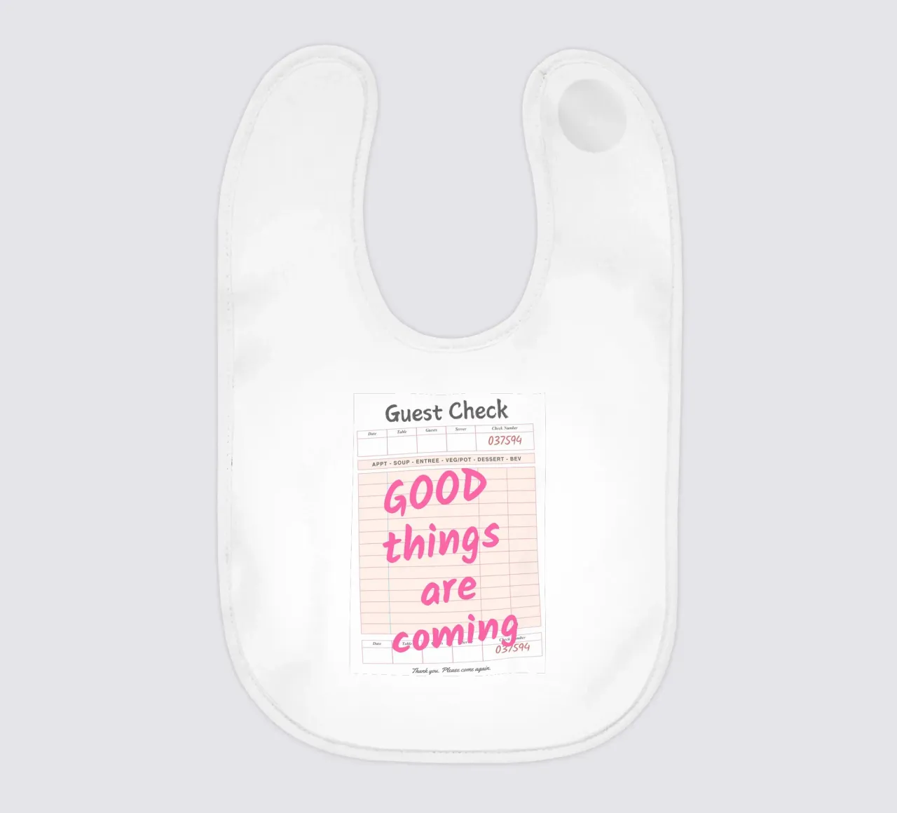 Guest Check Print, Arte di tendenza, Le cose belle stanno arrivando bavaglino da pdigitalprints