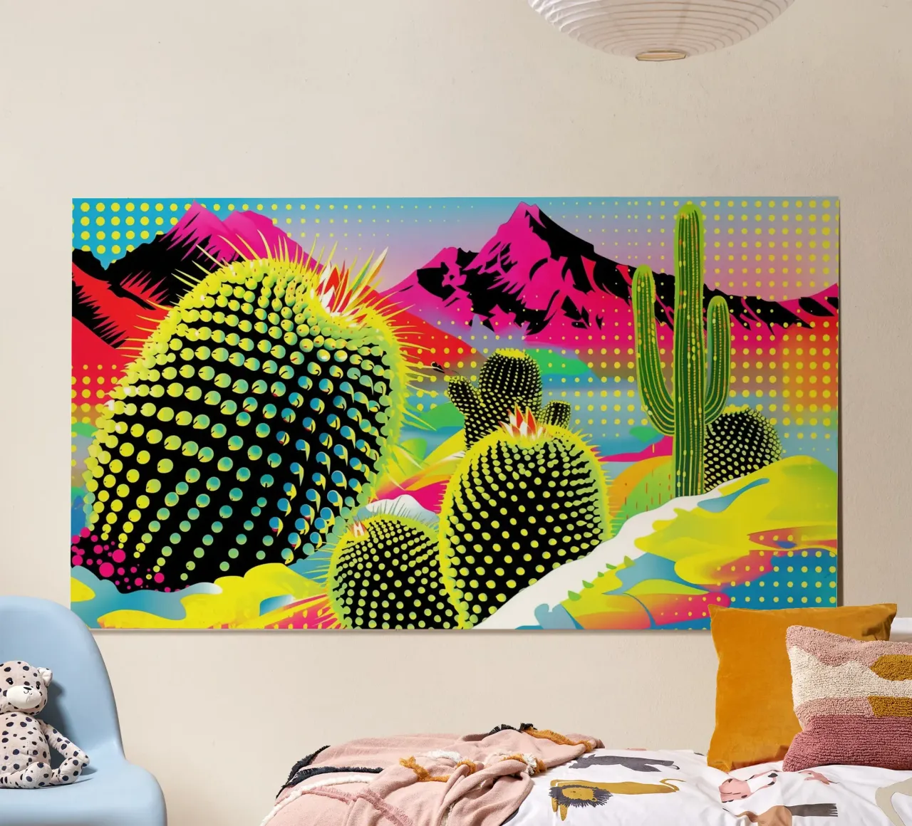 Neon Pop Art Desert - Lichtenstein incontra la psichedelia | 16:9 poster da Autofocus