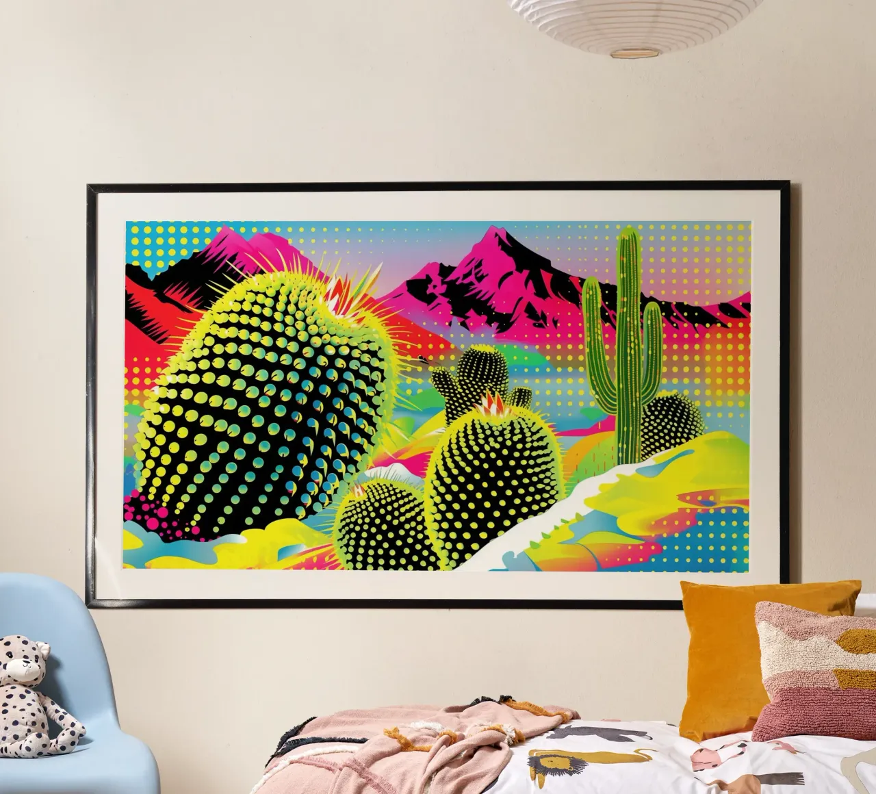 Neon Pop Art Desert - Lichtenstein incontra la psichedelia | 16:9 poster da Autofocus