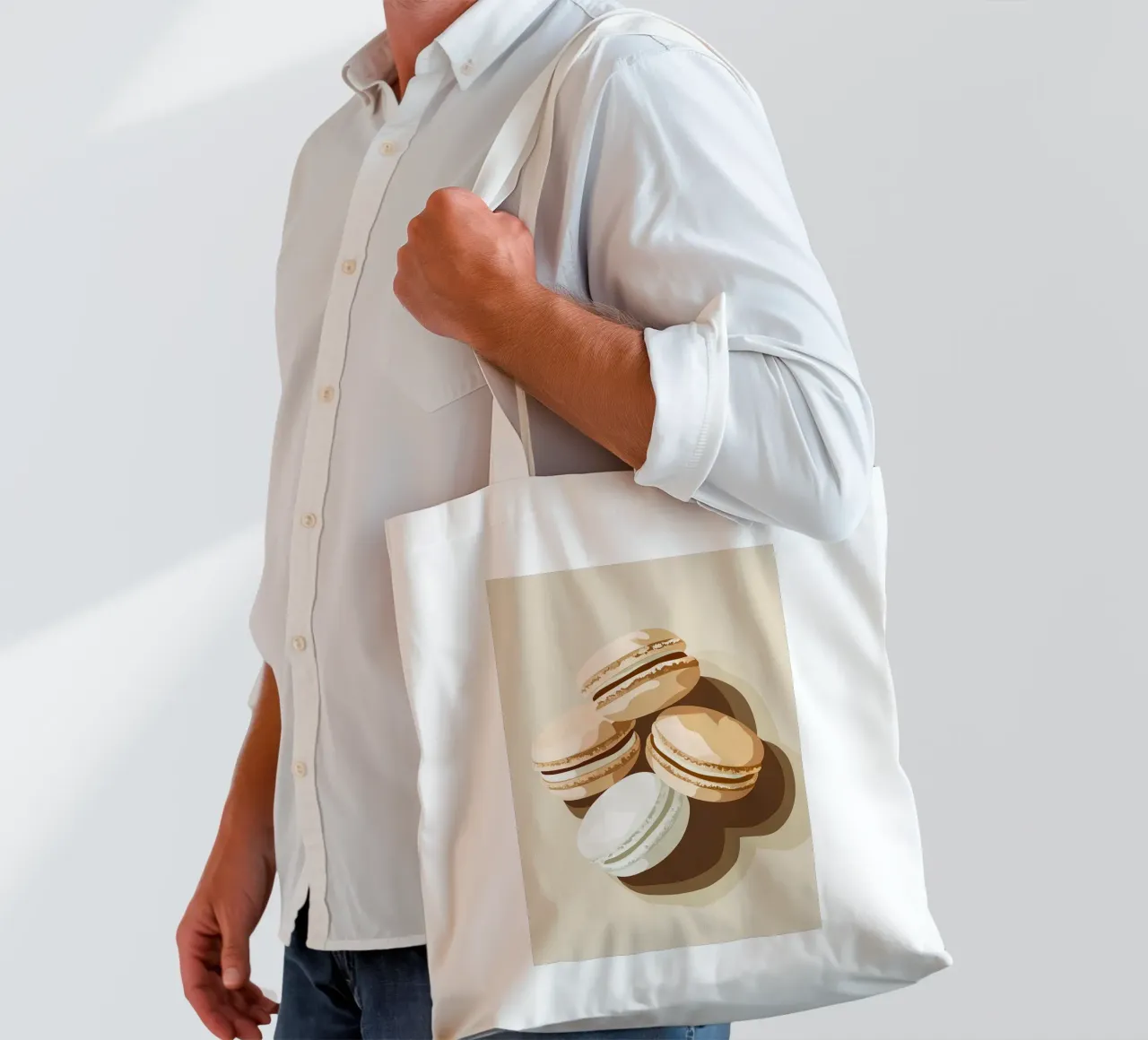 Dolci macarons francesi borsa in juta da Carinaprint