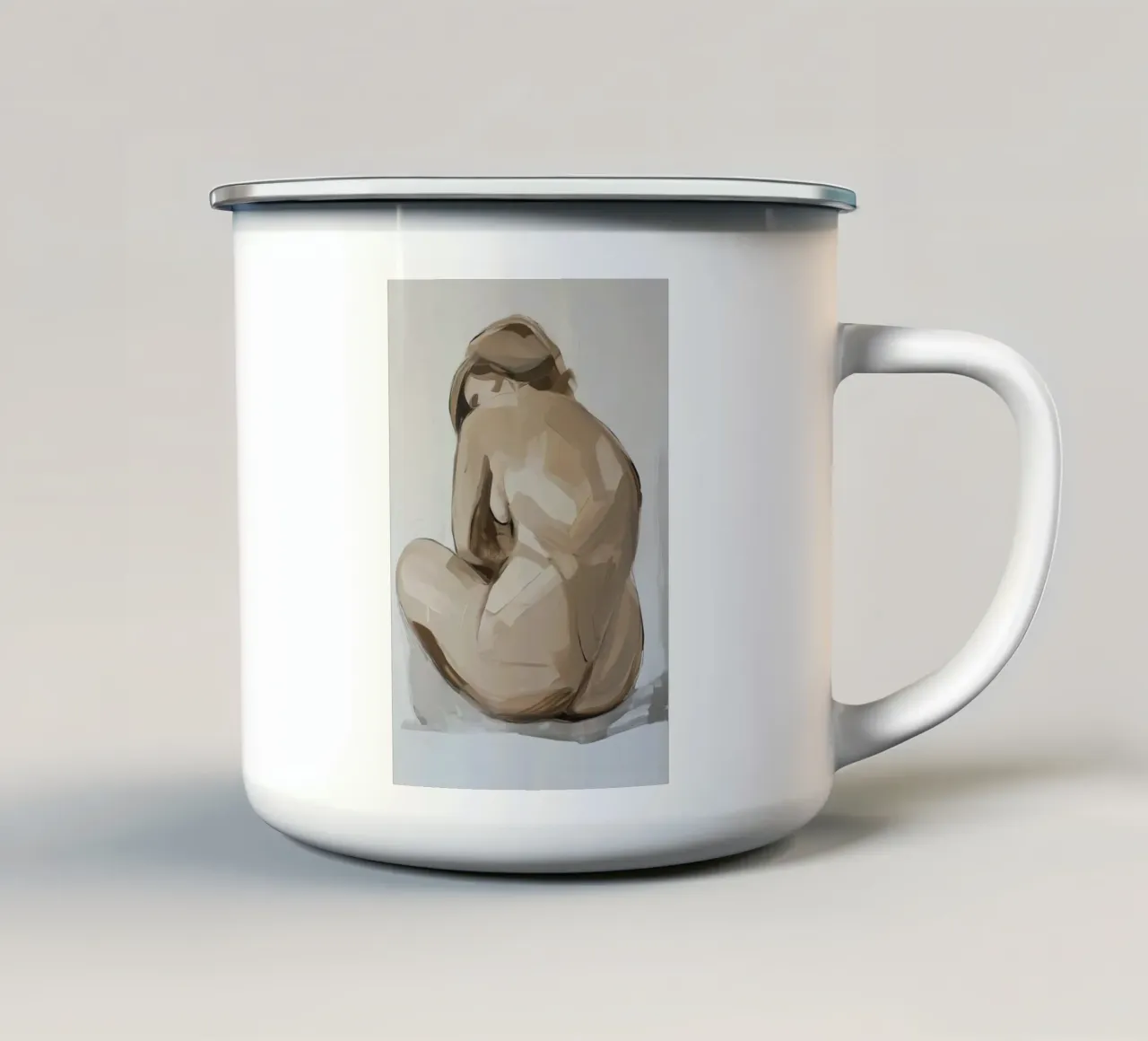 Abstract vrouw emaille mok van Imagine