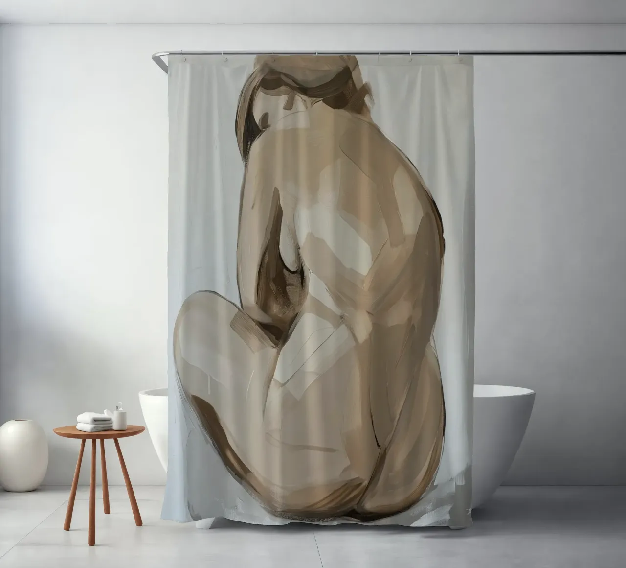 Abstract woman shower curtain by Imagine