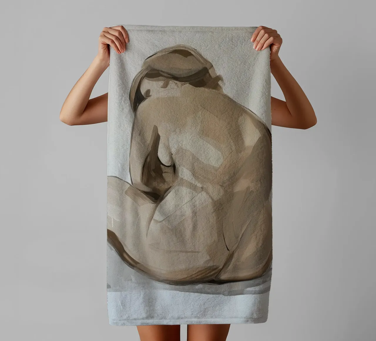 Abstract vrouw badhanddoek van Imagine