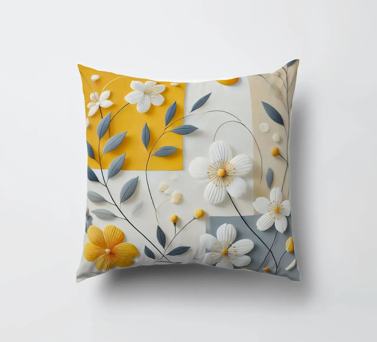 Fiori gialli cuscino da abstrakt