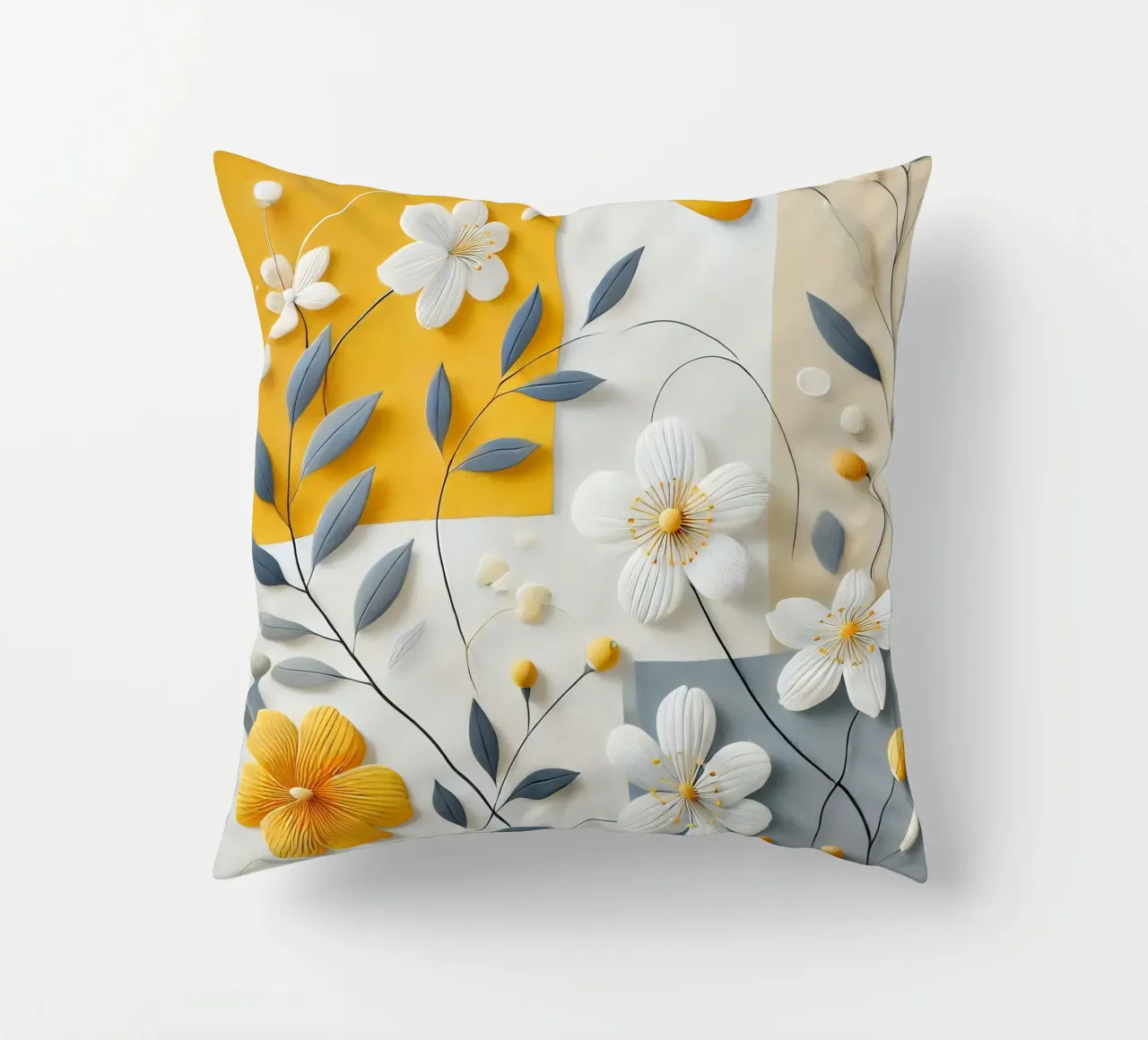 Fiori gialli cuscino da abstrakt