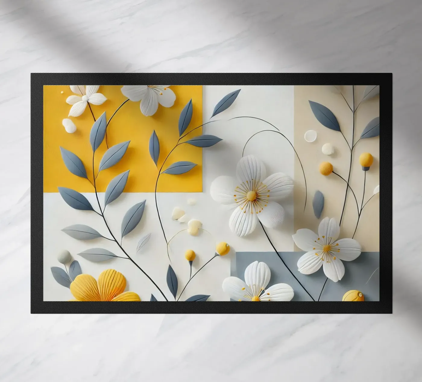 Fiori gialli zerbino da abstrakt