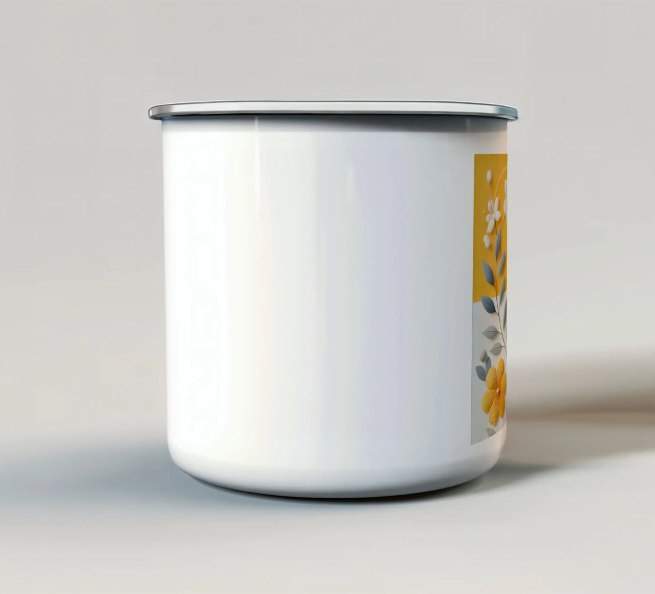 Fiori gialli tazza in smalto da abstrakt