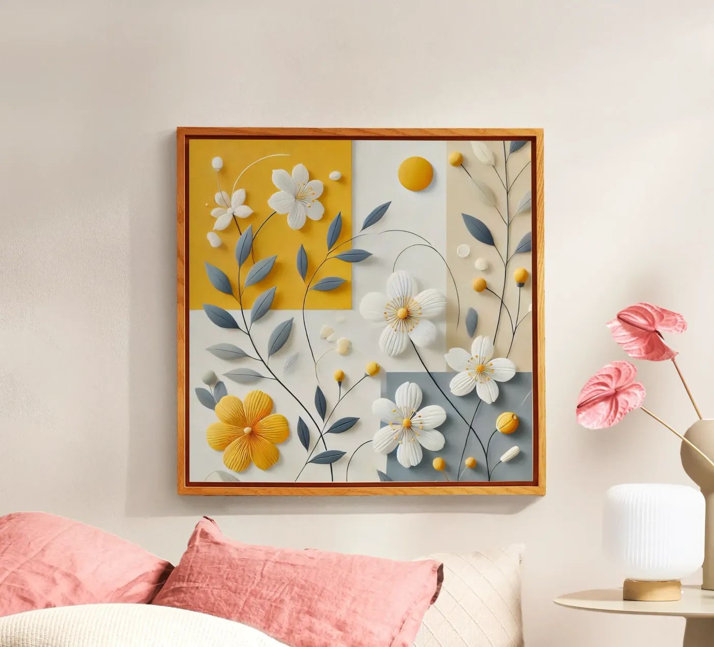 Fiori gialli plexiglass da abstrakt